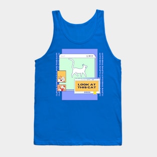 Look at this cat! Y2K aesthetic Tank Top